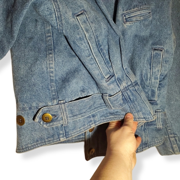 Vintage Together! Jean Jacket 80s Lace Crochet Cottagecore - Picture 4 of 10